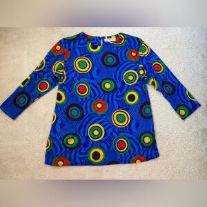 Vintage Rong Xing imitated Wassily Kandinsky’s lagenlook circles shirt, sz M / L
